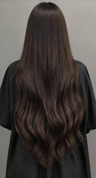 Castanho marcante depois do mega hair — imagem ilustrativa